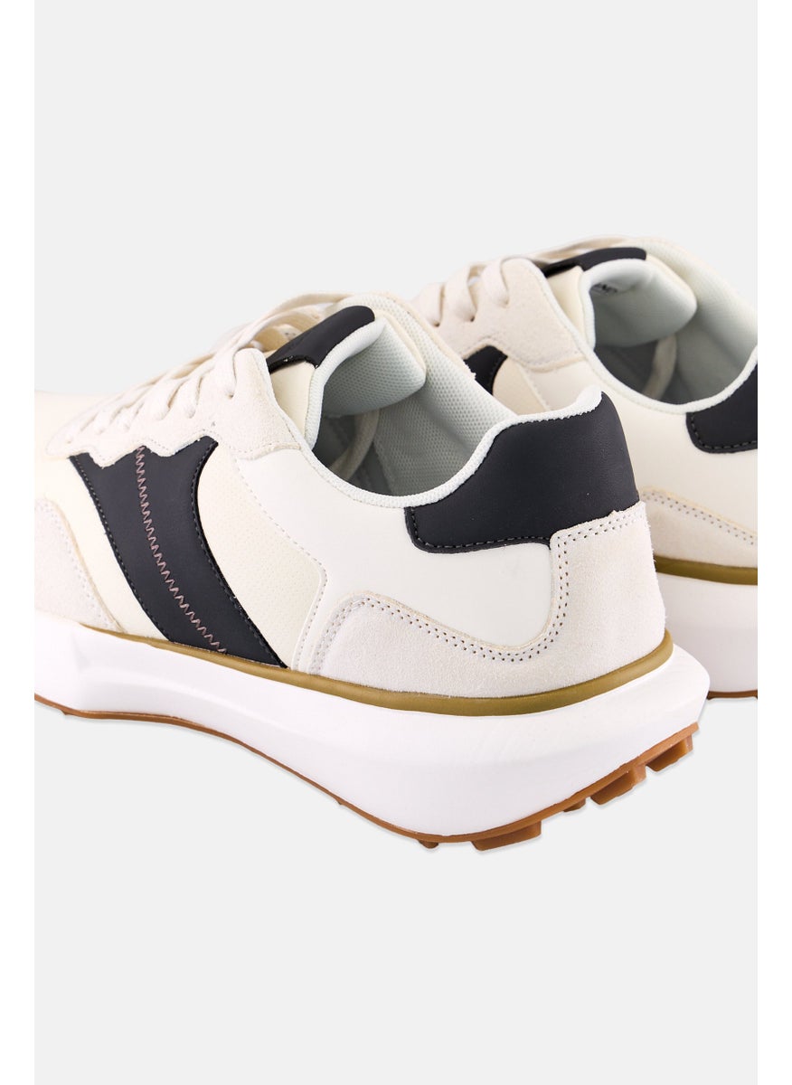 Men Suede Lace Up Shoes, Off White