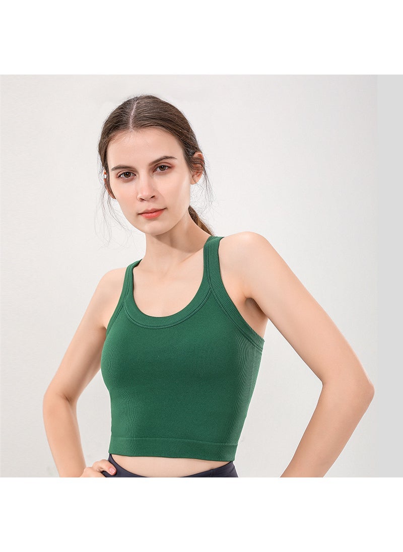 Seamless Sports Vest Yoga Fitness Running Tank Swamp green