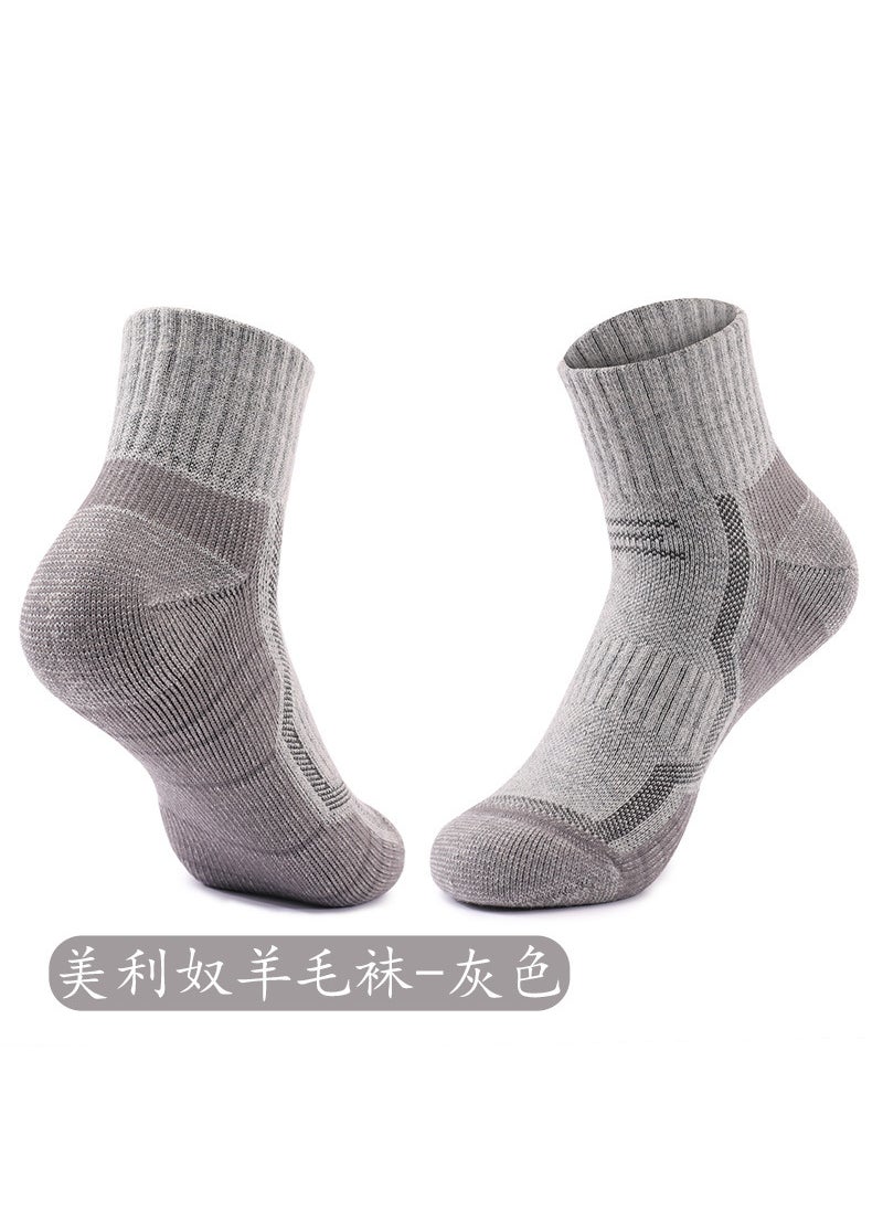 Thick Towel Bottom Hiking Socks Breathable Anti-Odor Merino x65 gray [merino wool socks]]