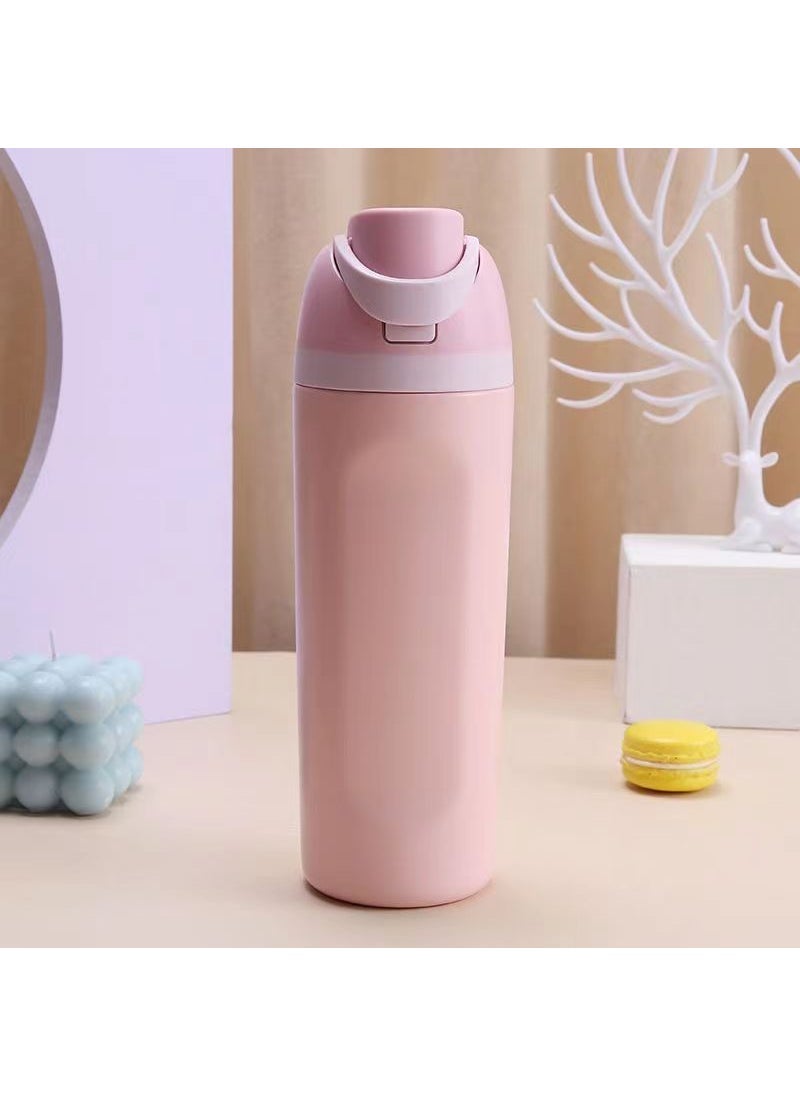Double-Wall Sports Bottle Insulated Car Mug Pink thermos cup 600ml
