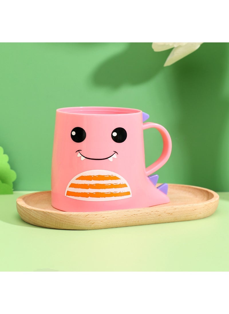 Childrens Toothbrush Cup Thickened Small Dinosaur Brush Cup Baby Cartoon Mouthwash Cup Household Stomatological Hospital Printing logo Pink Striped Cup