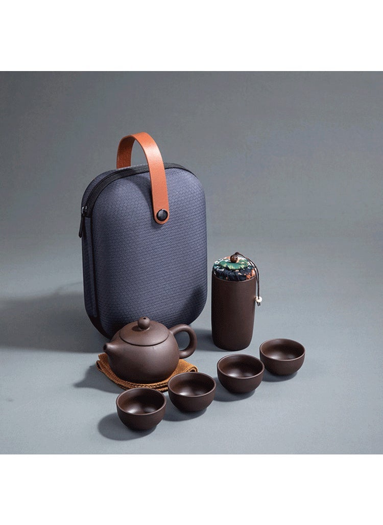 Event Gifts Practical Small Gifts Customized logo Opening Ceremony Purple Sand Travel Tea Set suit Ceramic Portable Purple sand travel suit