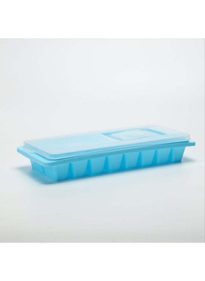 1 x 5 pcs Summer Ice Cube Tray 16-Slot with Lid PP Blue