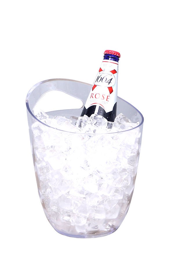 Restaurantware-Bar Lux 9.3 x 7.5 x 7.8 Inch Champagne Buckets, 10 Round Wine Buckets - With Handle, Durable, Clear Plastic Wine Chiller Buckets, For Bottles And Soft Drinks