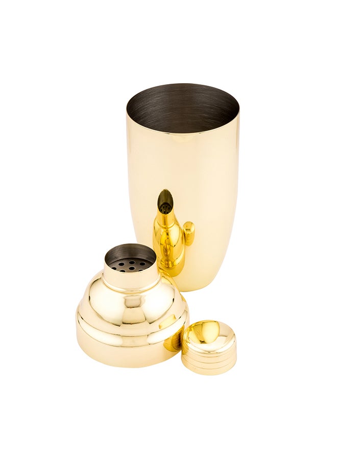 Restaurantware-Bar Lux 24 Ounce Cocktail Shaker, 1 Heavy-Duty Cobbler Shaker - Leak-Resistant, For Homes, Bars, Parties, or Restaurants, Gold-Plated Stainless Steel Martini Shaker,