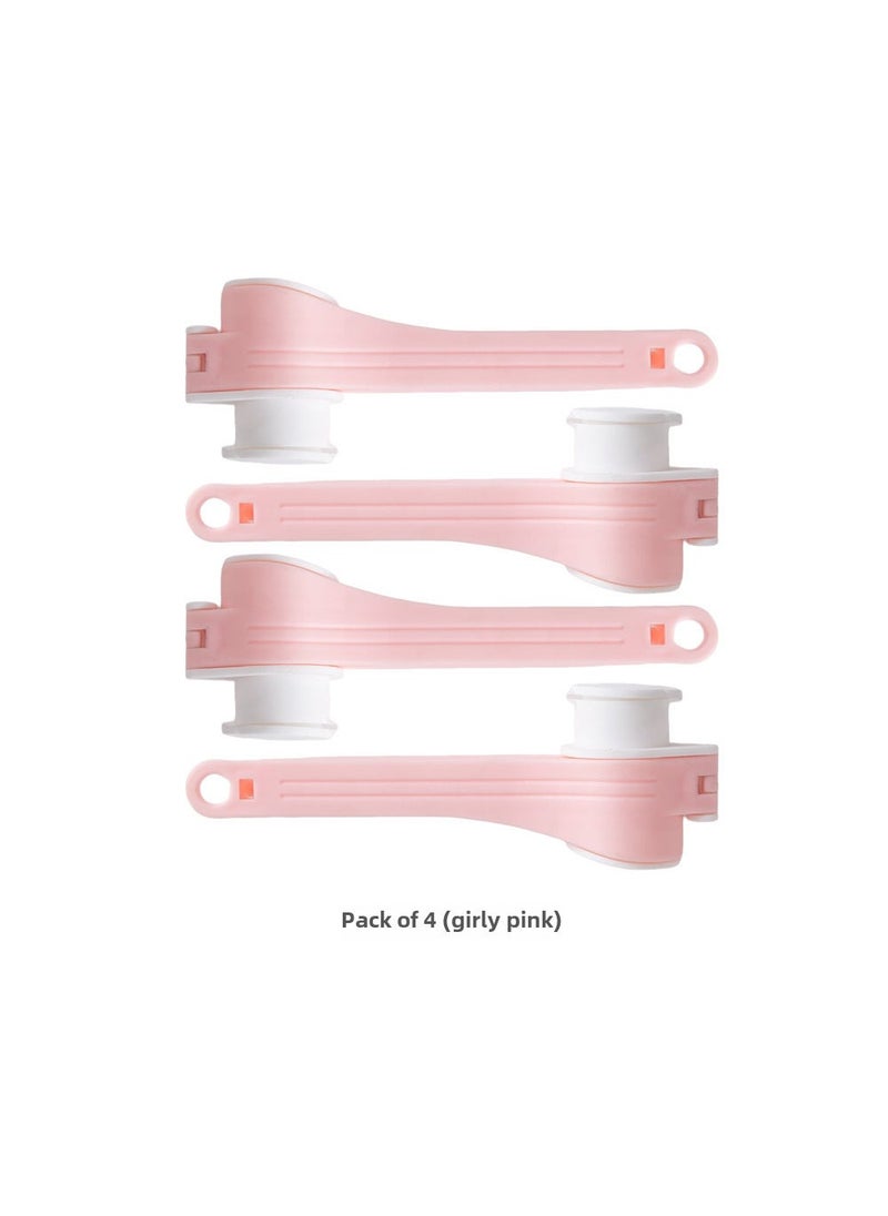 Kitchen Bag Sealing Clips Food Freshness Preservation Pink 4 Pack