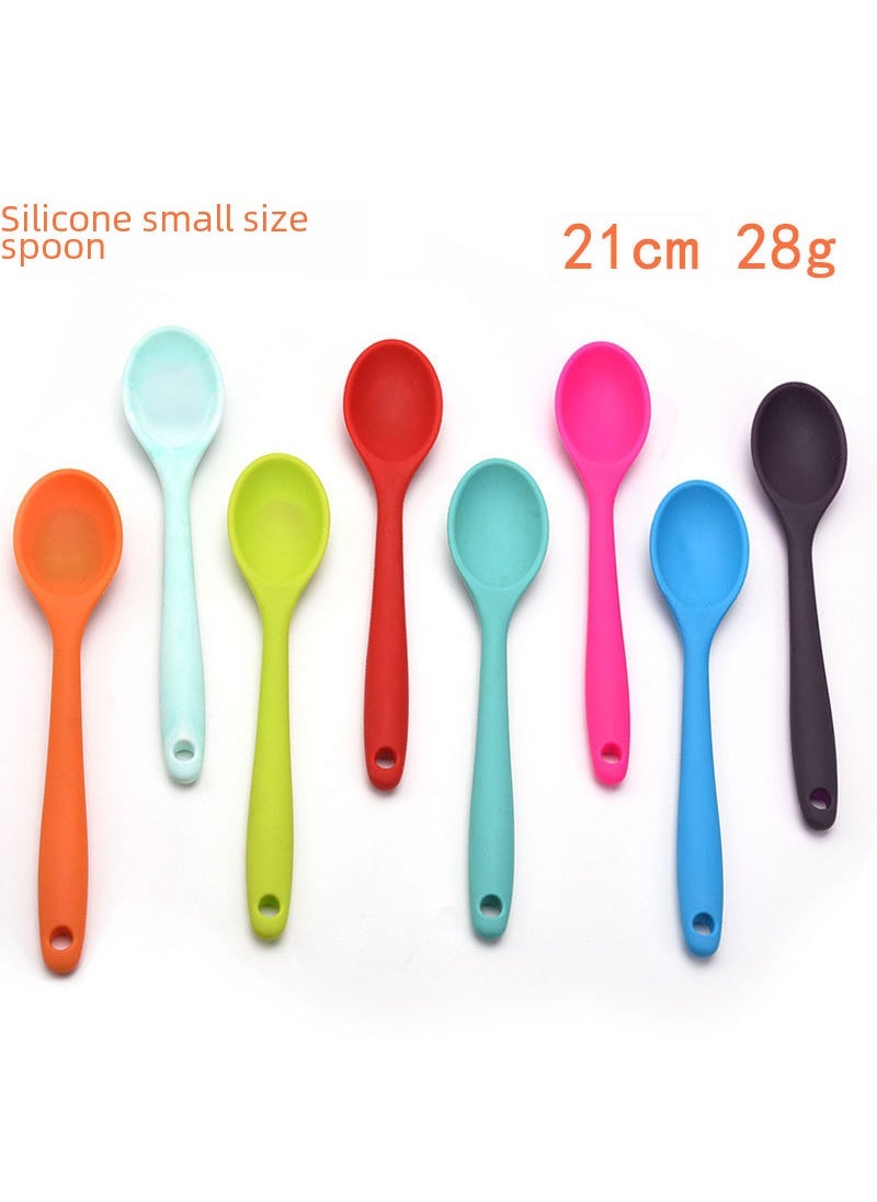 Factory 21cm Silicone Mixing Spoon Soup Spoon Integrated Silicone Spoon More Kitchen Spoon Cookware Soup Spoon More Cyan