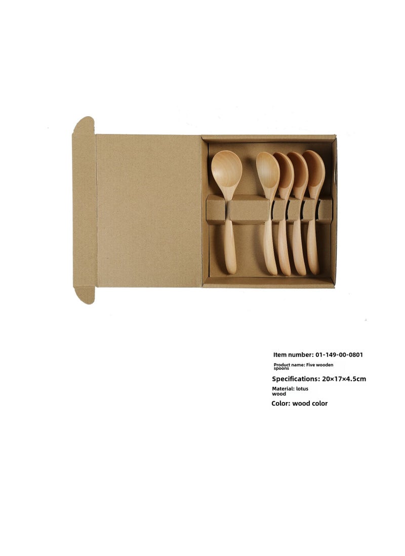 Modern Mixed Cutlery Gift Set Five logs with 16*4 wooden spoons