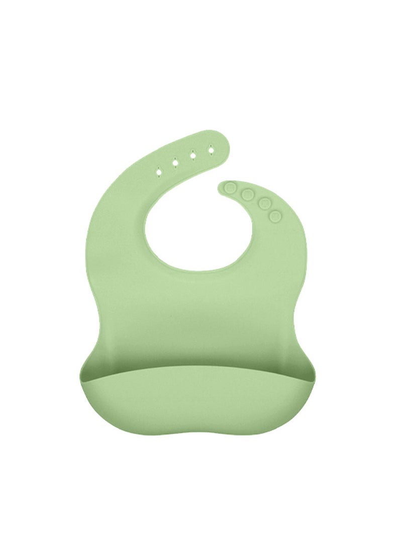 Babys Special Food Pocket Dinner Sipper Wash-Free Sipper Waterproof Dirty Splash-Proof Childrens Bib Silicone Bib clear green