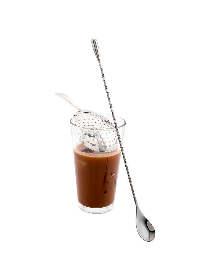 Restaurantware-Bar Lux 12 Inch Bar Spoon, 1 Corkscrew Handle Cocktail Stirrer Spoon - Long, Commercial, Black Plated Stainless Steel Cocktail Mixing Spoon, For Stirring And Mixing