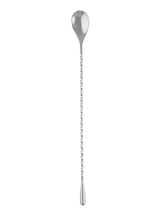 Restaurantware-Bar Lux 12 Inch Bar Spoon, 1 Corkscrew Handle Cocktail Stirrer Spoon - Long, Commercial, Black Plated Stainless Steel Cocktail Mixing Spoon, For Stirring And Mixing