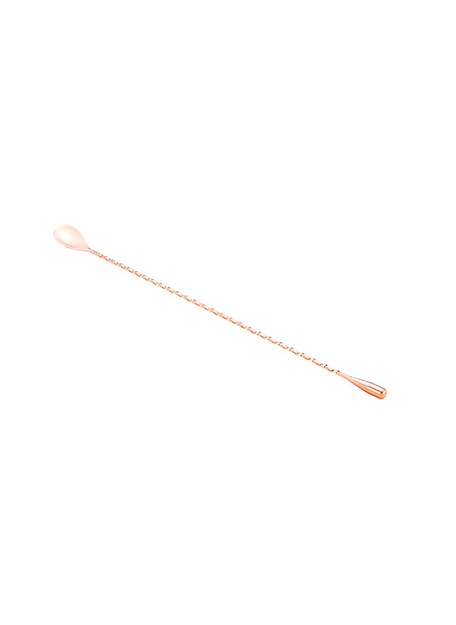 Restaurantware-Bar Lux 16 Inch Bar Spoon, 1 Corkscrew Handle Cocktail Stirrer Spoon - Long, Commercial, Copper-Plated Stainless Steel Cocktail Mixing Spoon, For Stirring And Mixing