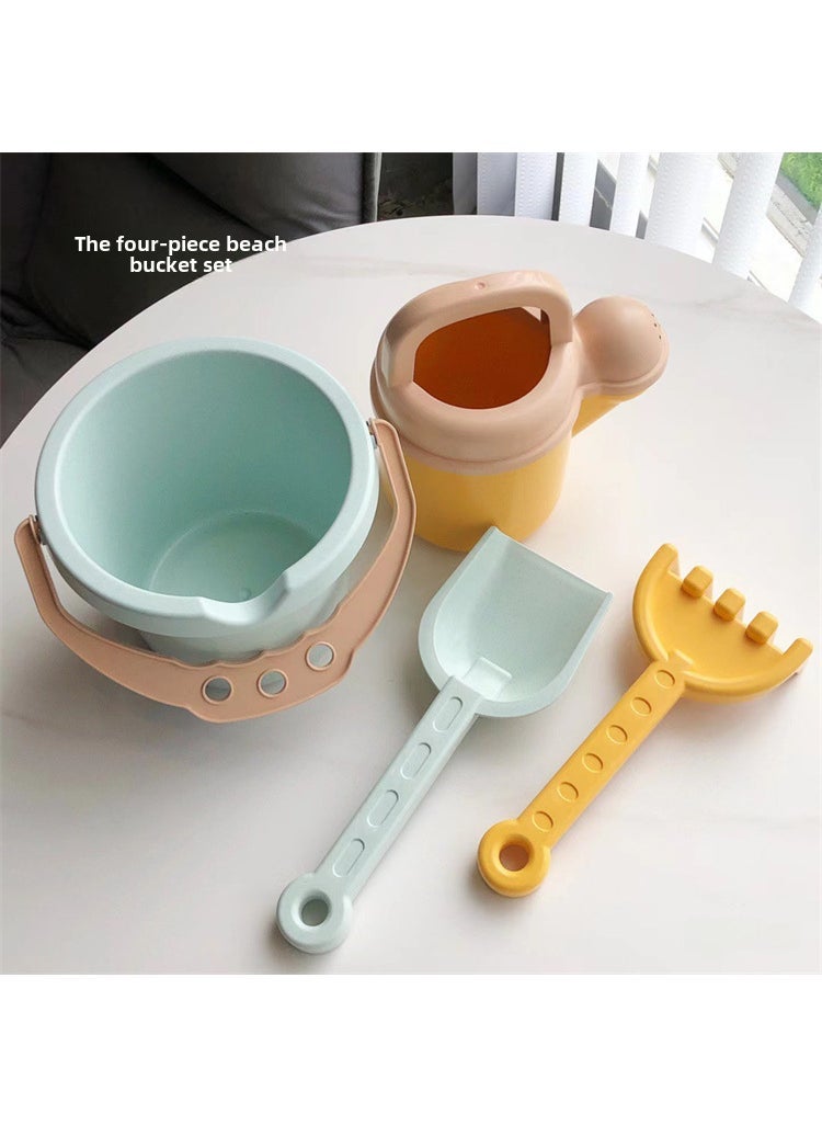 Nordic Kids Beach Toy Set Durable Sand Tools Classic Beach Bucket 4 piece set