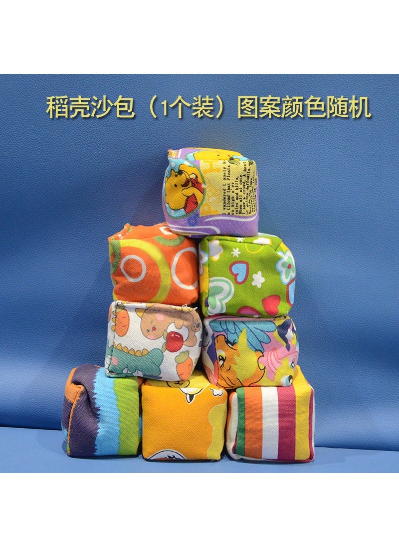 Durable Kids Throwing Sandbags with Rope for Play 6X6CM thick sandbag [random pattern color] 1 pack