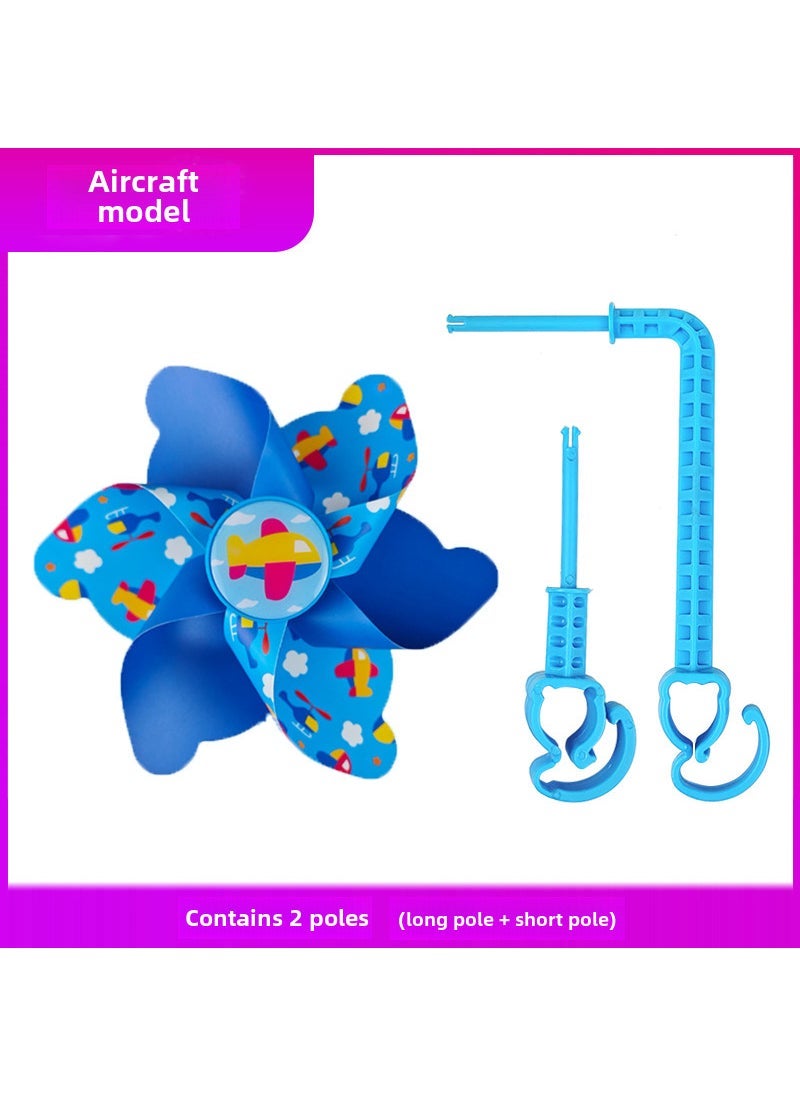 Colorful Kids Scooter Streamers Windmill Handlebar Decorations [Random Mixed Hair] Long and Short Rods