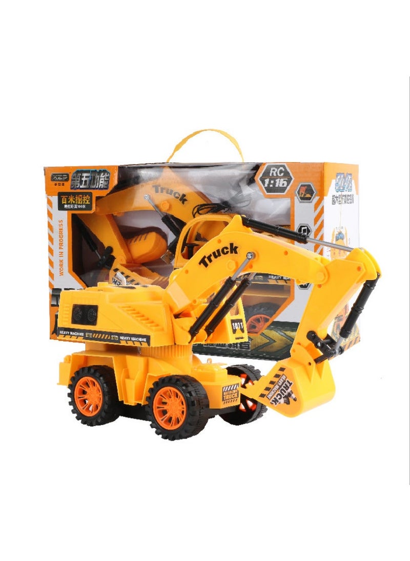 Childrens alloy remote control excavator toy car 6 electric engineering car excavator toy wholesale stall remote control car 1:16 Remote control excavator