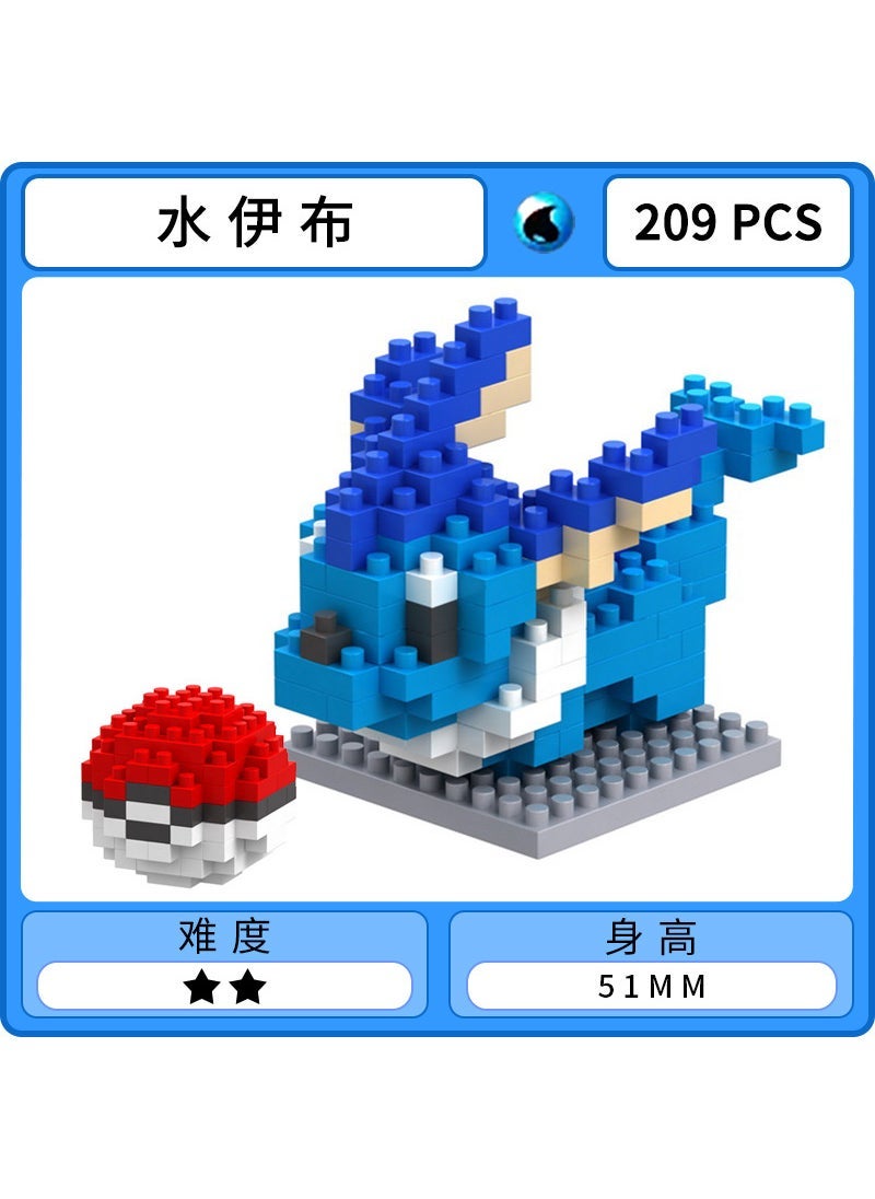 Le Bai Yu Pixie Cartoon Childrens Assembled Toys Puzzle Miniature Diamond Small Particle Building Blocks 8044 to 8063 Water Elf 8061