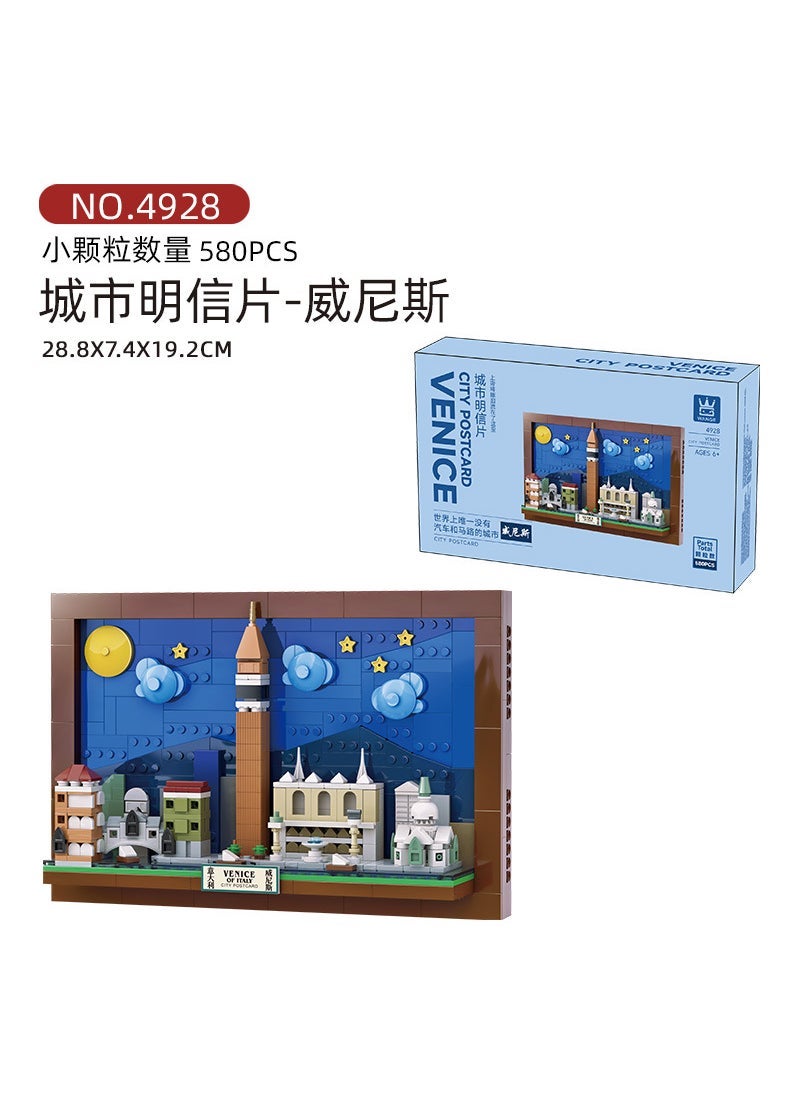 Wange Mini Bricks Puzzle Kids Gift 6-12 4928 city postcard-venice