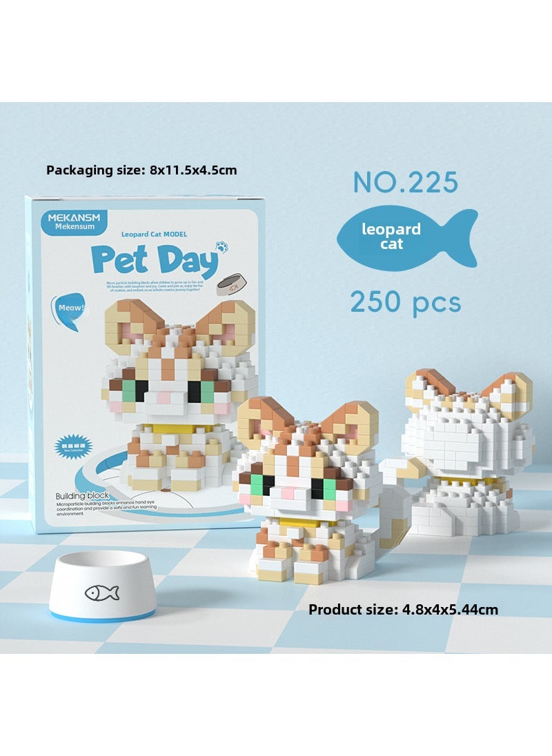 Makensum Pet-themed Building Blocks Toy K225-Leopard Cat