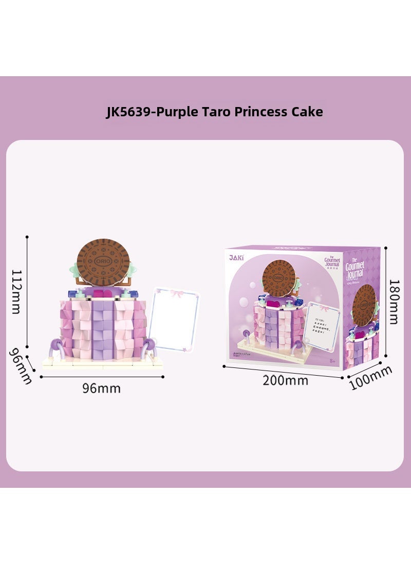 Gourmet Log Cake Decorative Building Blocks for Girls JK5639: purple taro princess cake