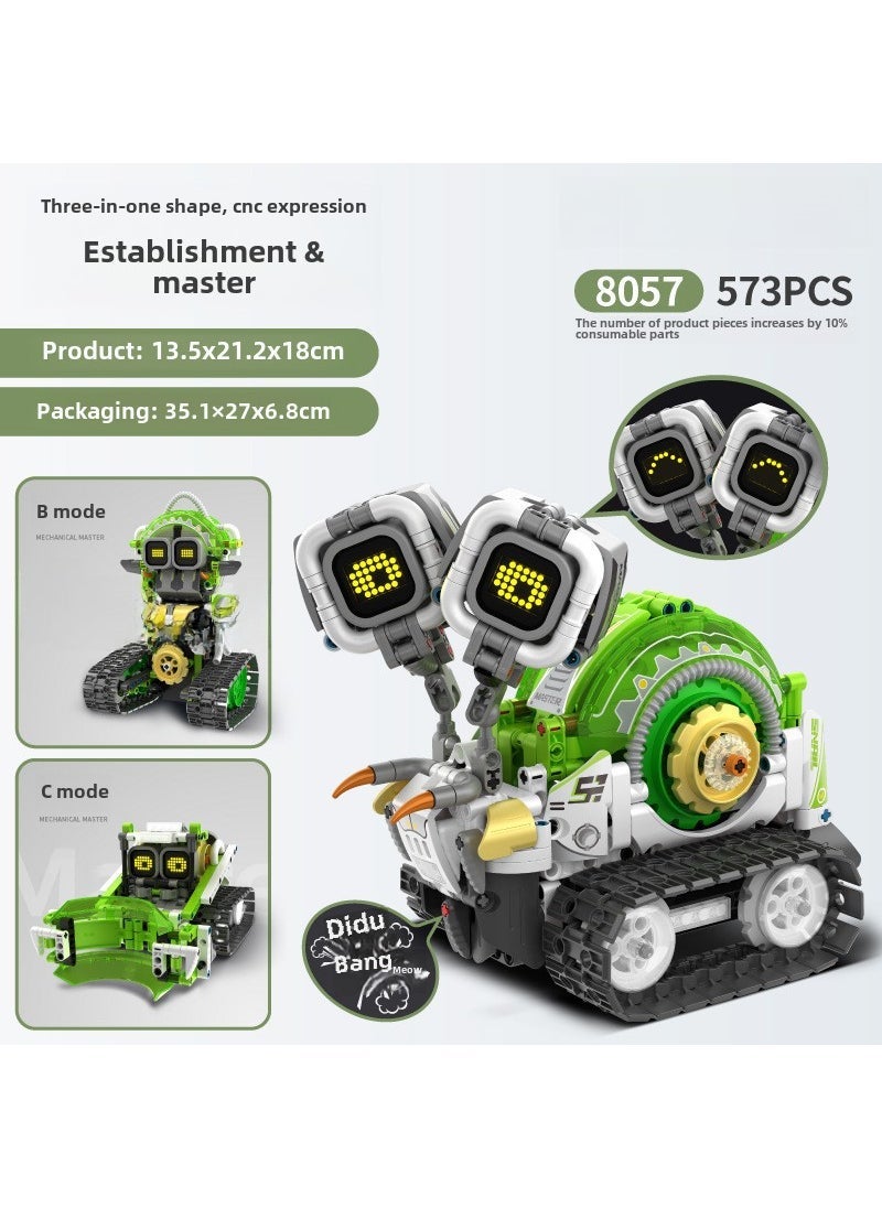Educational Robot Building Blocks Toy for Kids 8057 (New 3 Variable CNC Expression) Assembled Robot (Handle Remote Control Mobile Phone Programming)