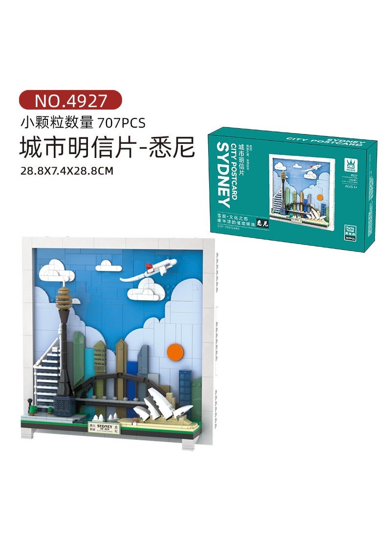 Wange Mini Bricks Puzzle Kids Gift 6-12 4927 city postcard-sinney