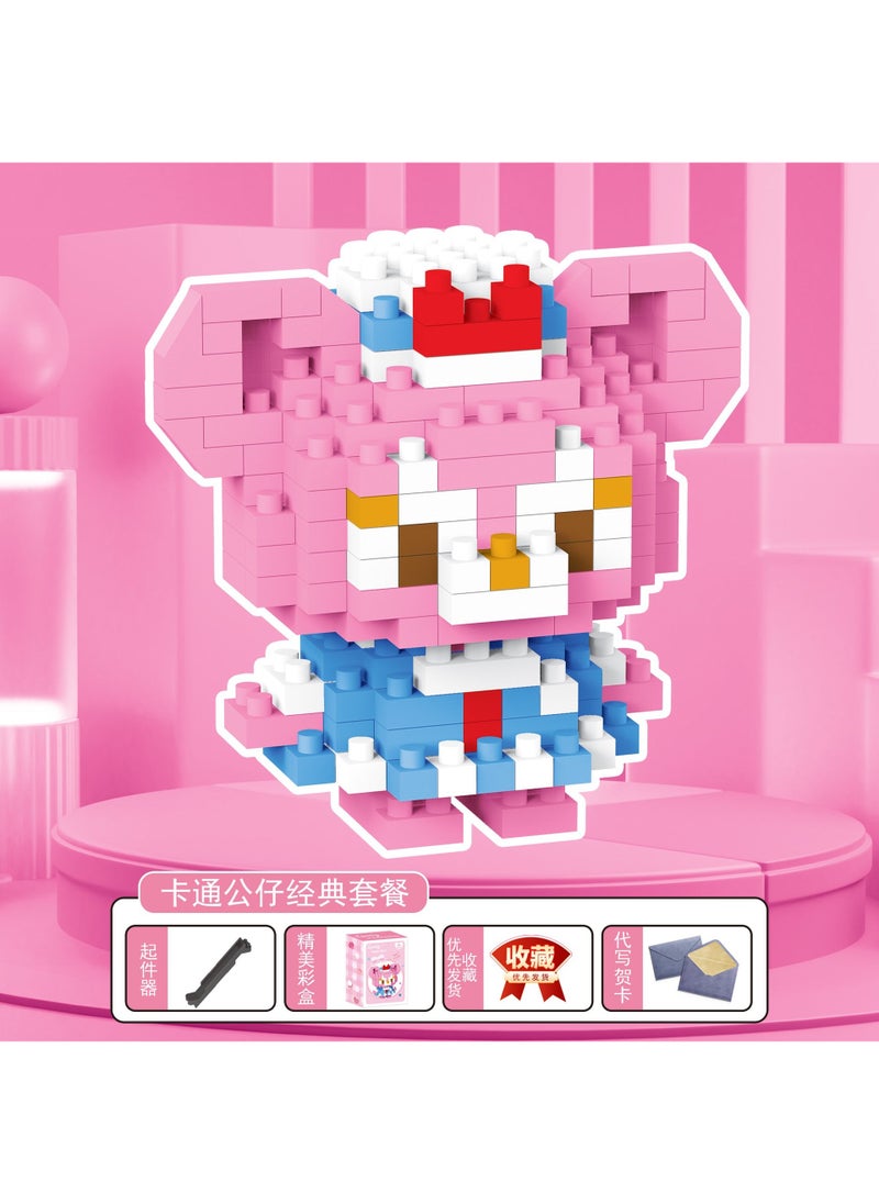 Strawberry Bear Cartoon Figure Bricks Toy Set Rose bear 228pcs