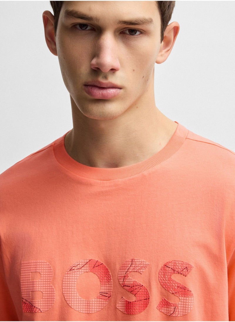Cotton-jersey T-shirt with logo print
