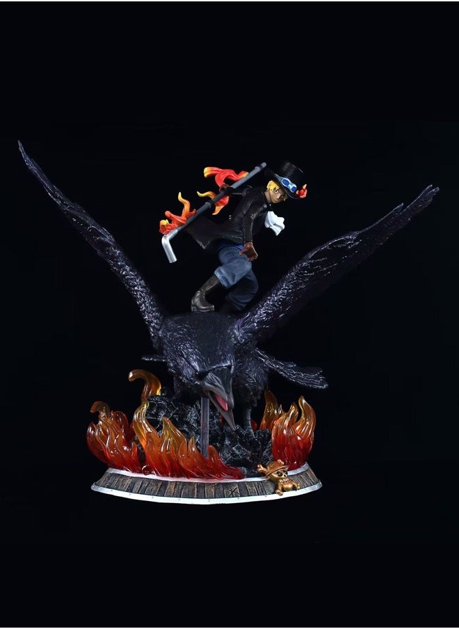 One Piece Battle Eagle Sabo Action Figure Decorative Resin Sculpture Home Decor Statue, Art Figurine Home Ornament Decoration for Office, Living Room, Bedroom, Book Shelf, TV Cabinet, Desktop