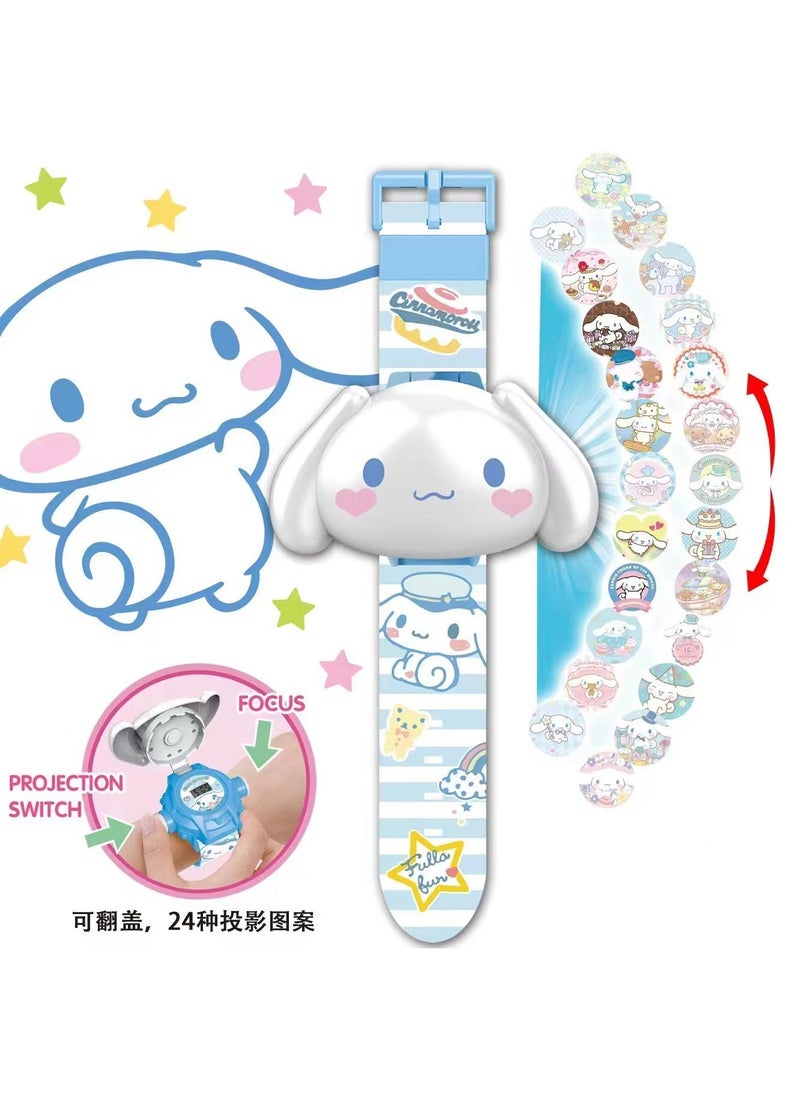 Kids Glowing Cartoon Toy Watch for Birthdays Yugui dog [24 projection + watch Time]]