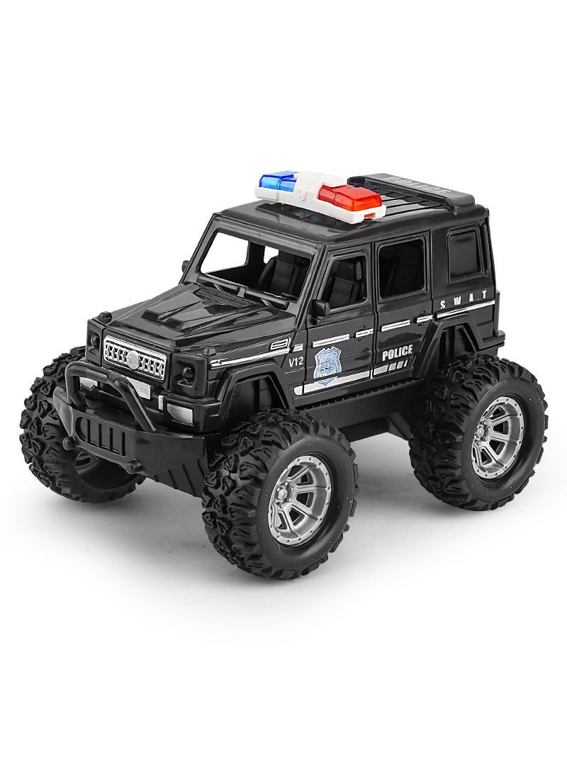 Large Police Car Toy Model for Boys 989-6 black police car