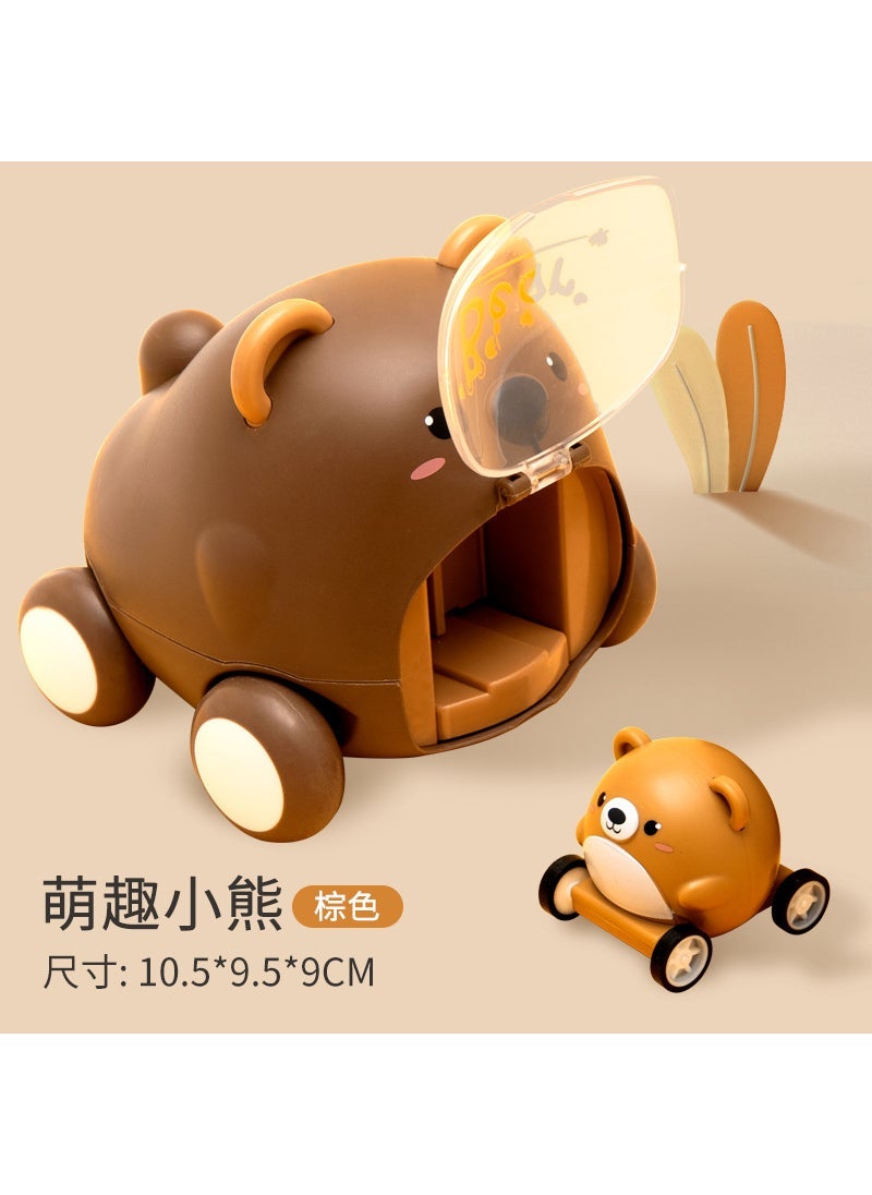 Cute Cartoon Animal Friction Toys for Kids HC-111 [Bear] Meng Fun Kid Ejection Car