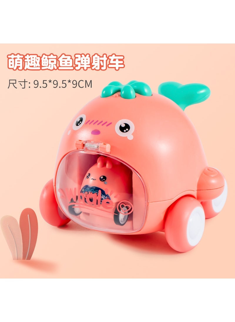 Cute Cartoon Animal Friction Toys for Kids HC-117A [Pink Cute Whale] Cute Fun Kid Ejection Car