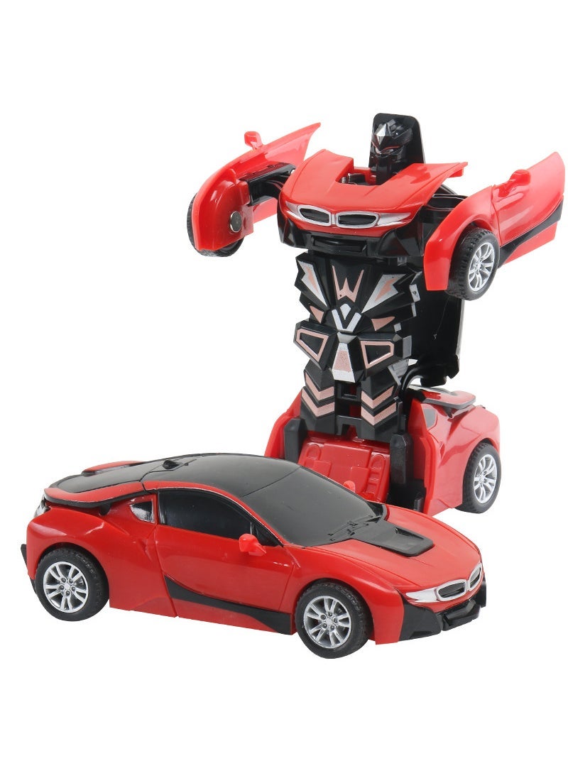 Kids Transforming Crash Car Toy Baoma-Red