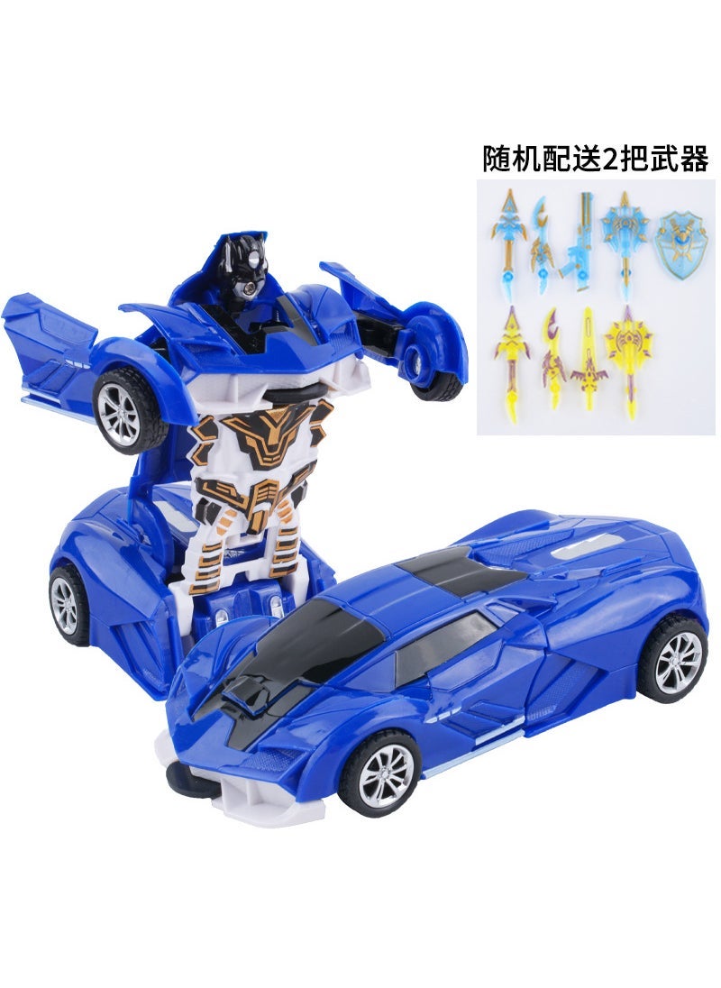 Kids Transforming Toy Car Inertia Impact LB Blue [bag]]
