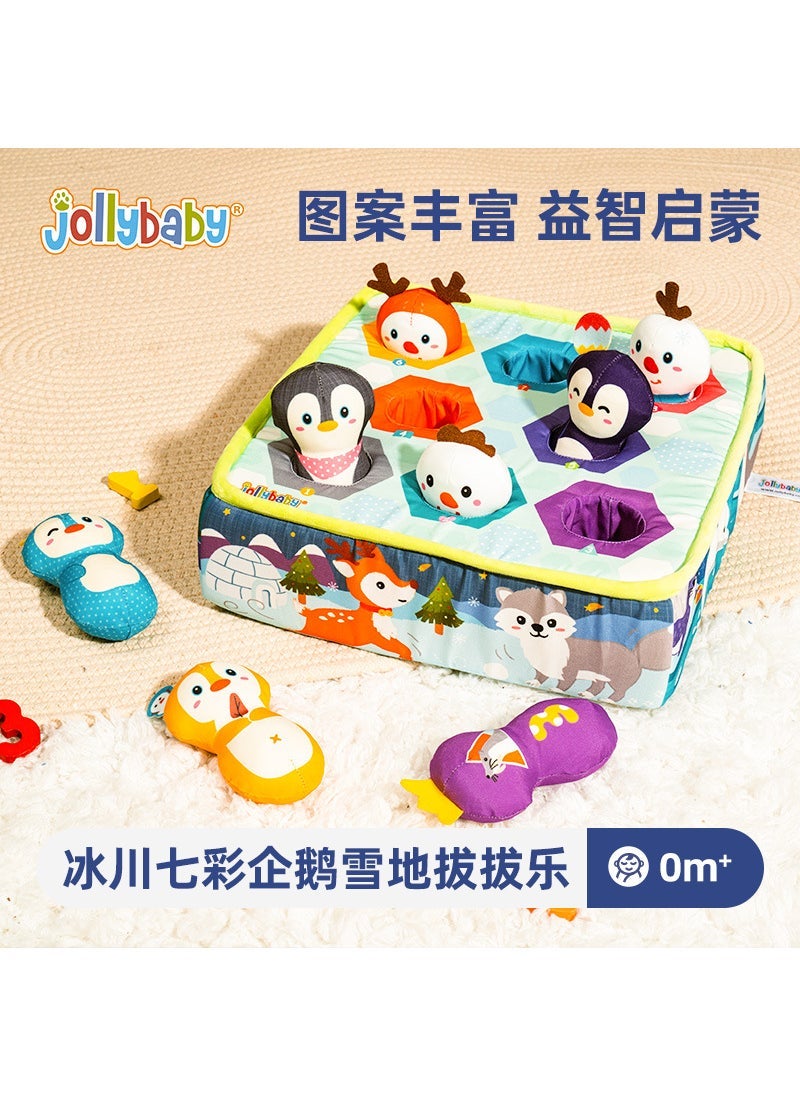 Jollybaby Plush Carrot Teething Educational Baby Toy Glacier colorful Penguin snow puller