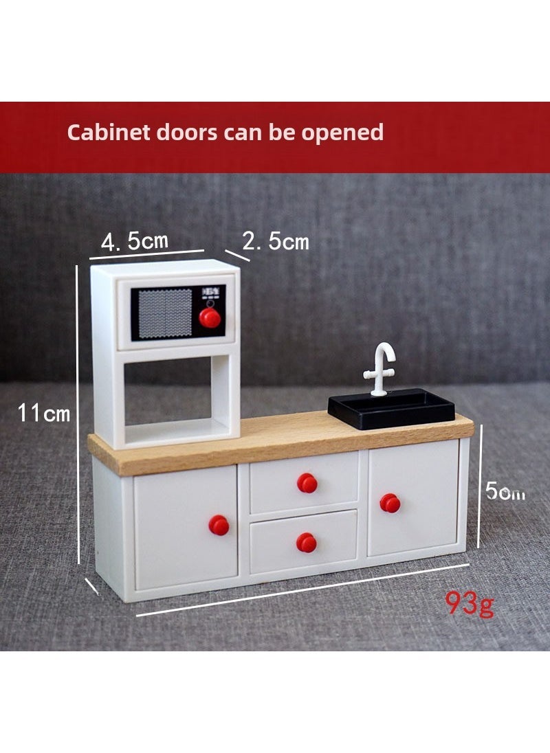 Miniature Dollhouse Furniture Playset Toy White Cabinet