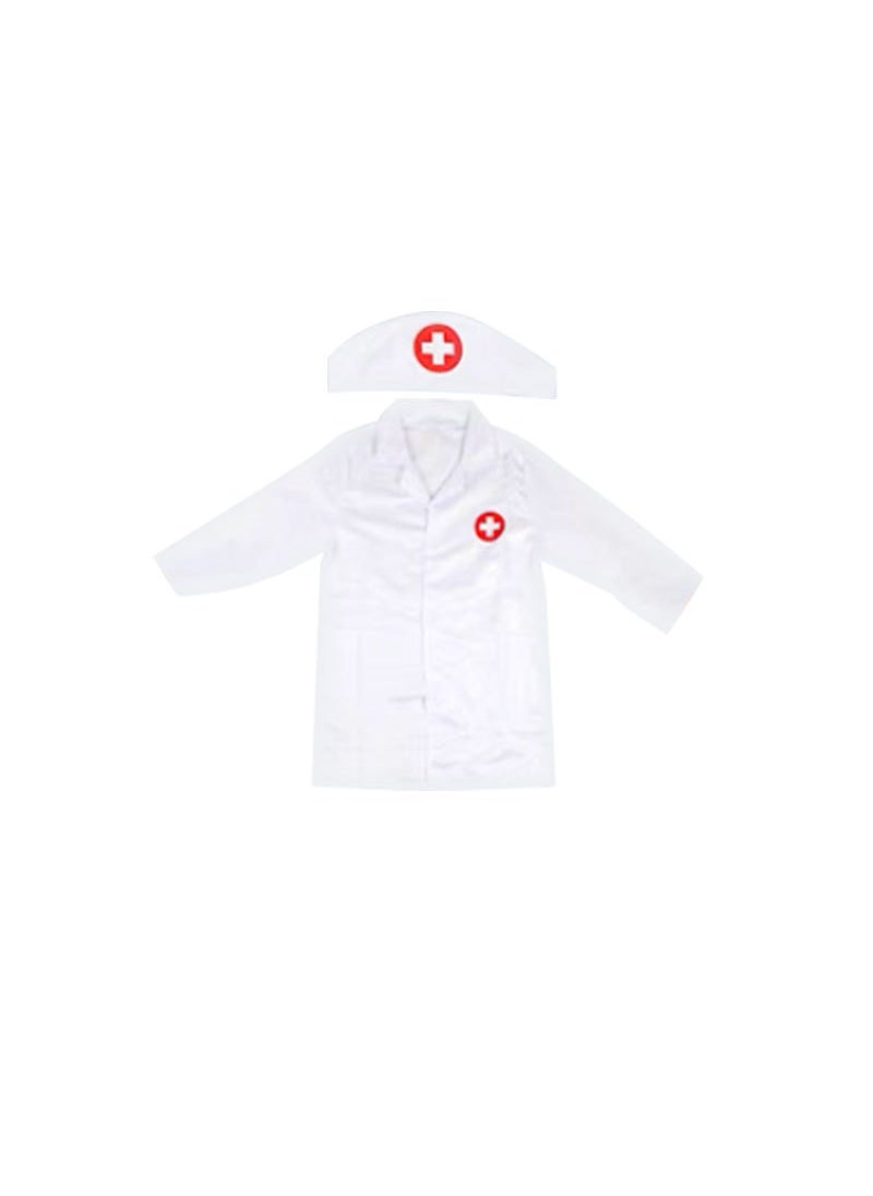 Childrens Little Doctor Toy Set Girls Stethoscope to See a Doctor Play Injection Babys Medical Kit Gift Doctor's Clothing/White