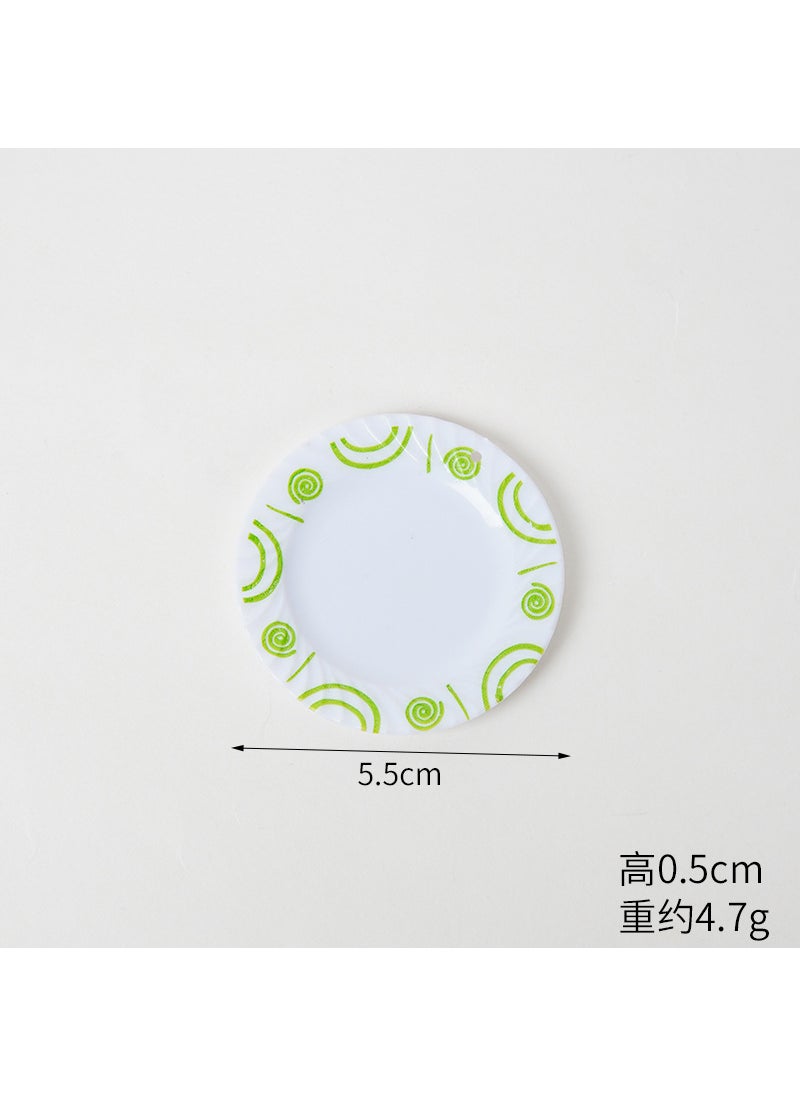 2022 Miniature Food Playset Kitchen Accessories Green dish plate