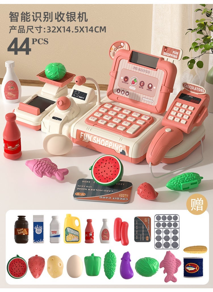 Kids Play Cash Register Smart Educational Toy (Orange) intelligent identification version