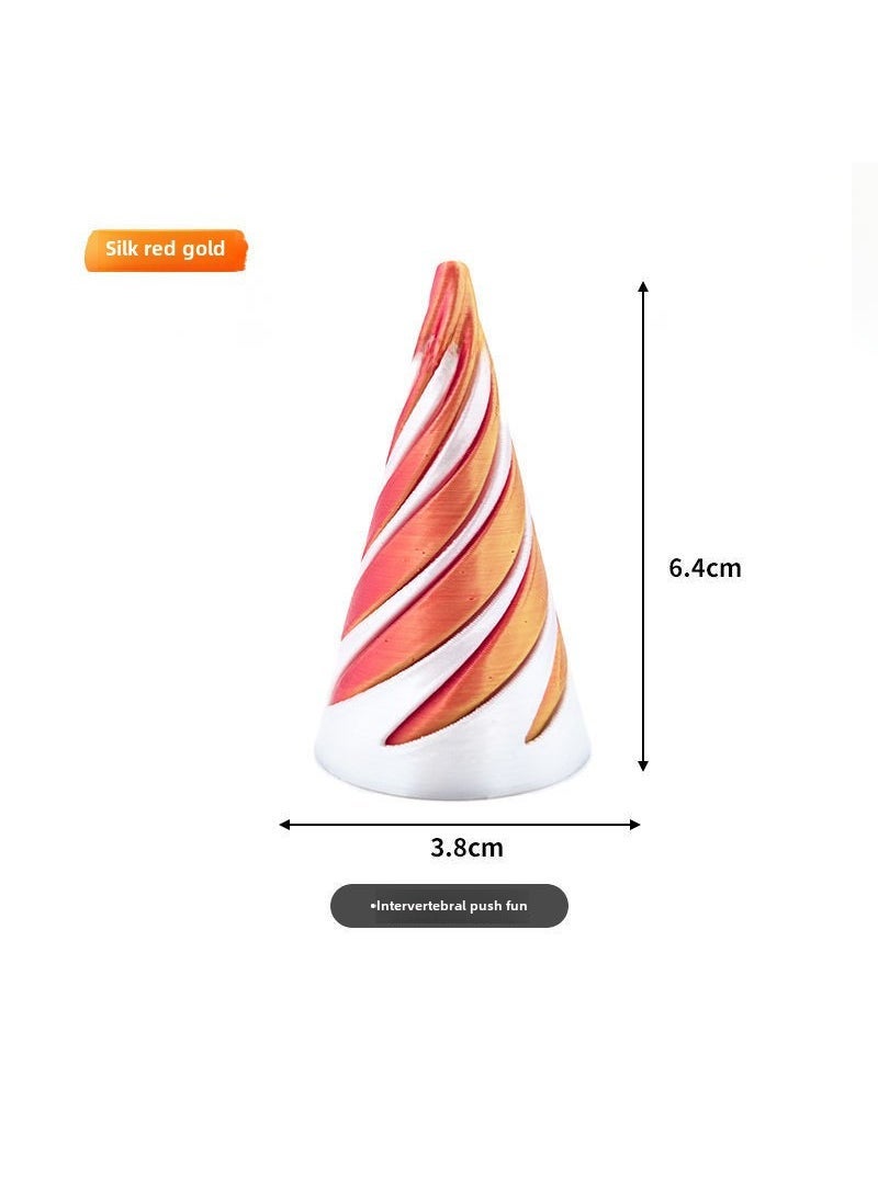3D Printed Spiral Decompression Toy for Kids Colorful red platinum 6CM