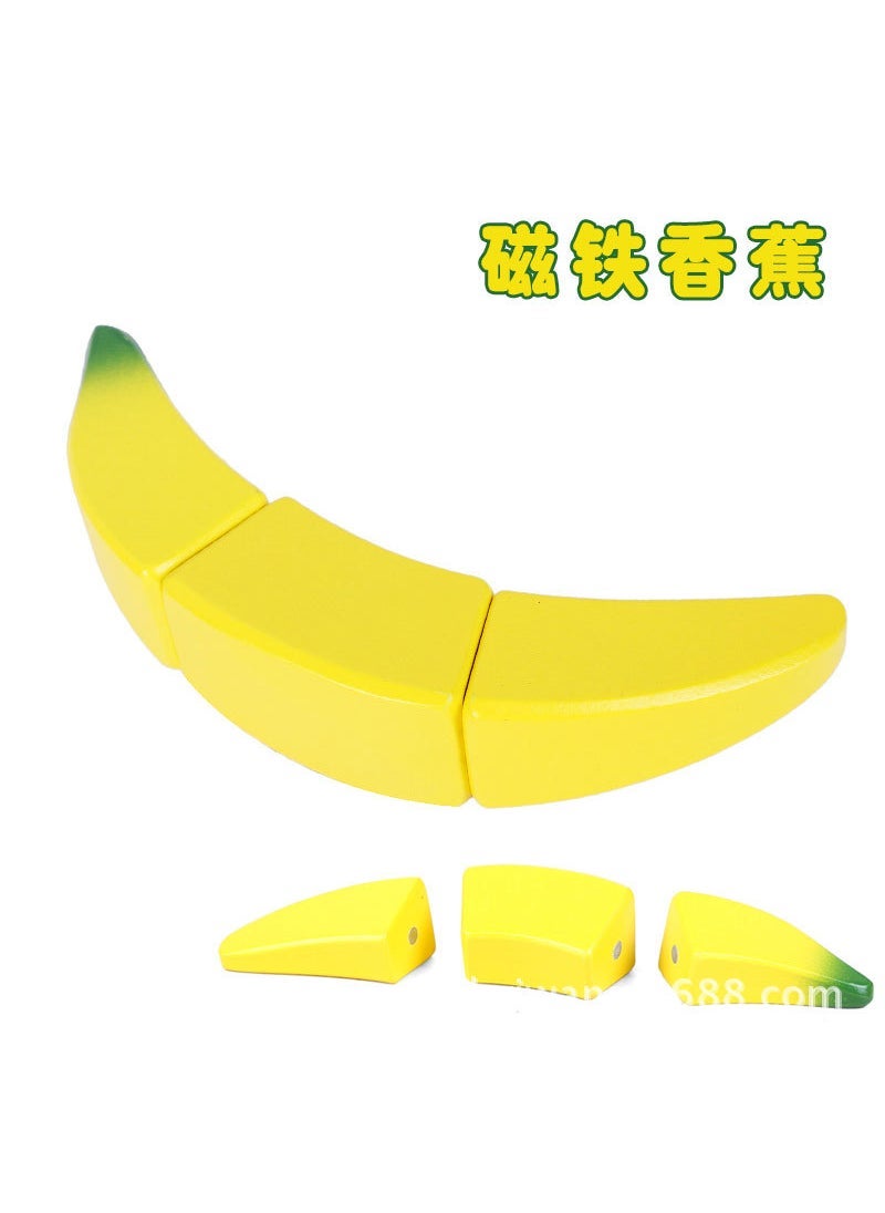 Wooden Toy Kitchen Playset Magnetic Fruit Vegetable Banana