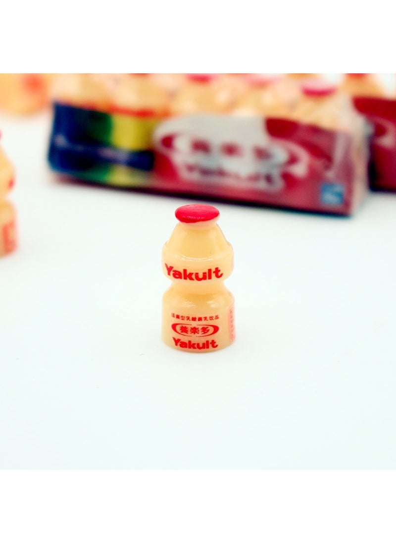 Miniature Dollhouse Yogurt Bottles Red