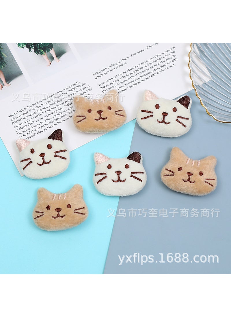 Cute Plush Cat Ears Cartoon Accessories Pin Khaki kitten