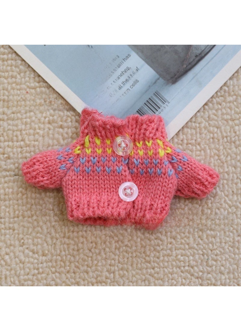1 x 5 pcs Highland Knit Sweater Doll Accessory Deep powder star (button) sweater