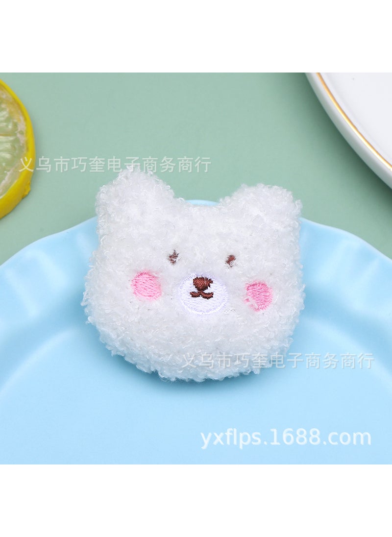 New Cartoon Bear Brooch Plush Blush Pin White Bear