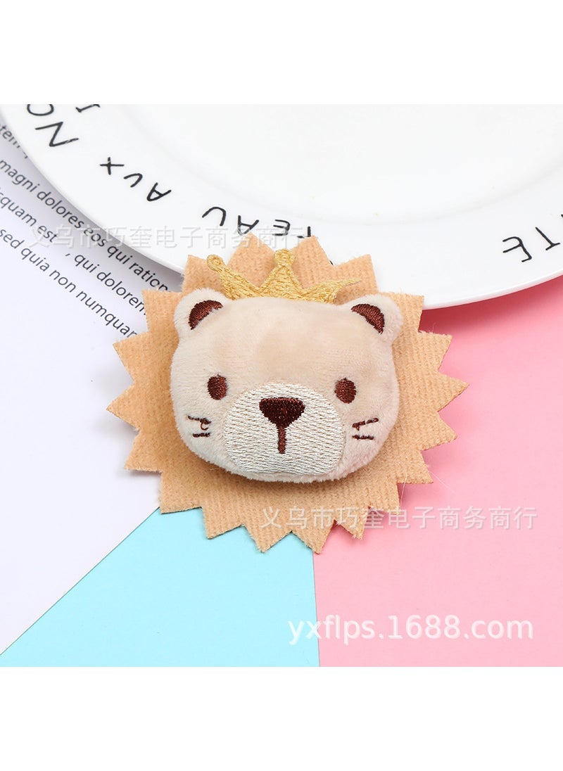 Cute Cartoon Plush Lamb Cat Lion Doll Pins New patch Lion