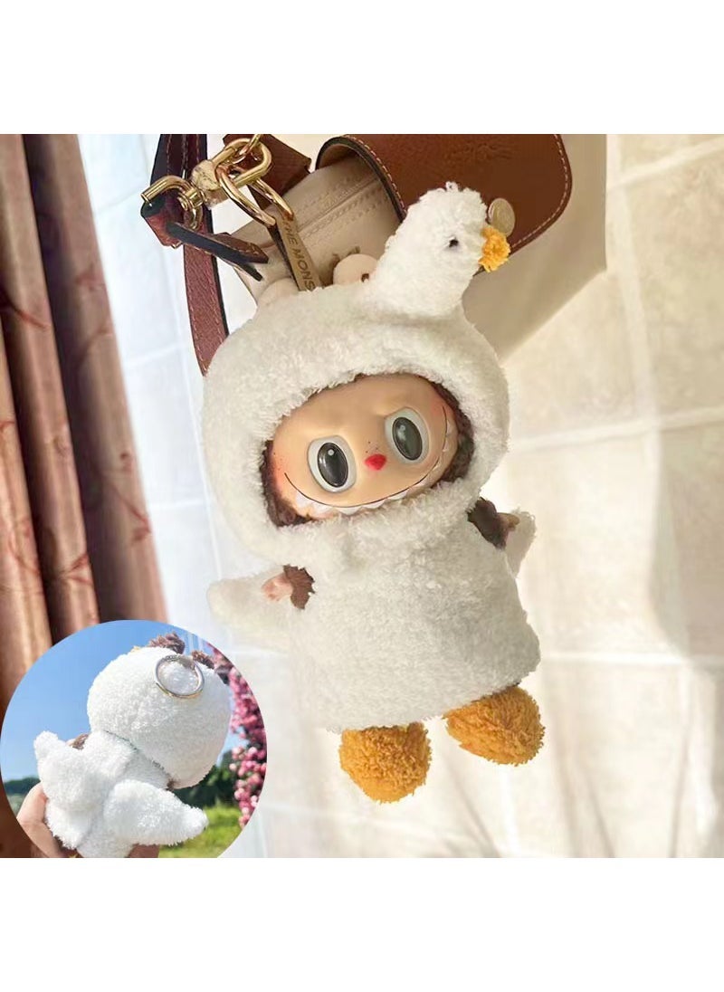 17cm Plush Cartoon Toy Set with Bag and Accessories Wings Big White Goose (without baby)