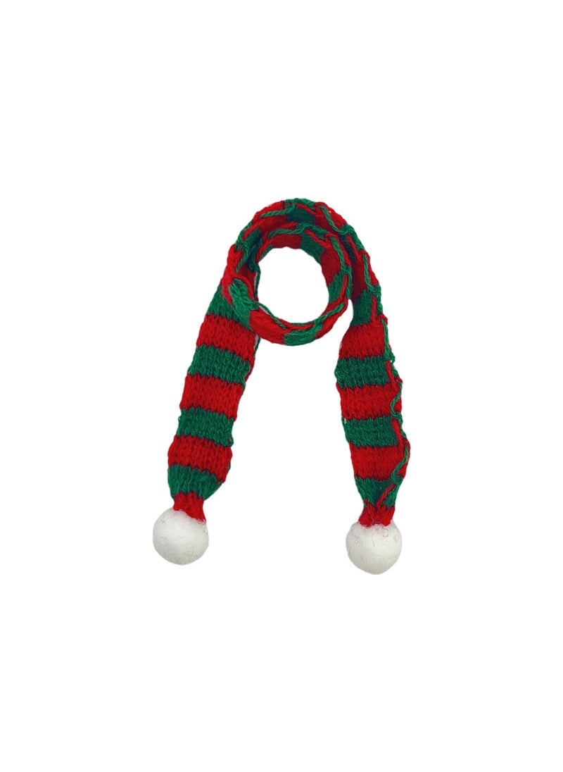 Mini Knit Scarf Christmas Doll Clothes Accessories Red and green striped scarf (21cm))