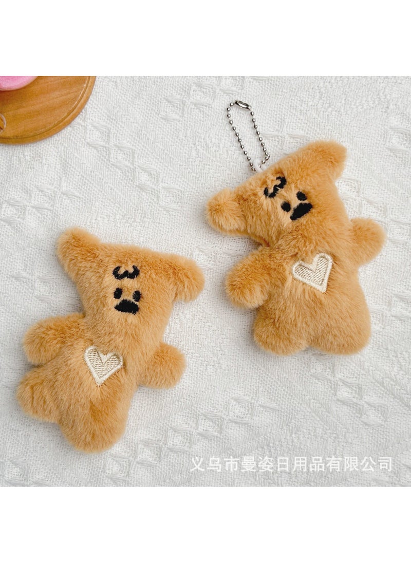 Cartoon Teddy Bear Plush Keychain Squeaky Gift Pin Squeaky Bead Chain